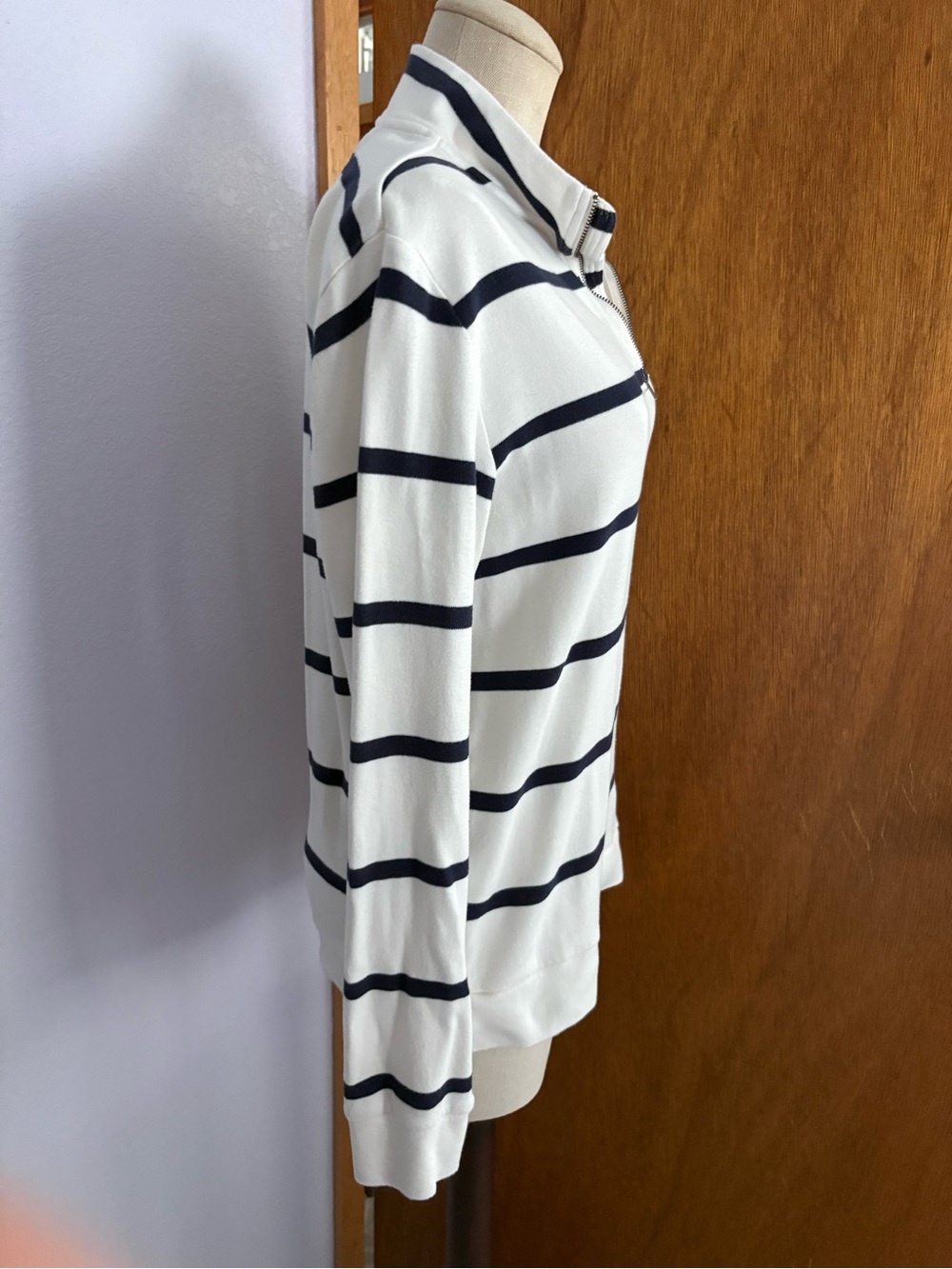 POLO RALPH LAUREN Boys sz XL 18-20 White Blue Striped Quarter Zip Long Sleeve - Picture 11 of 12
